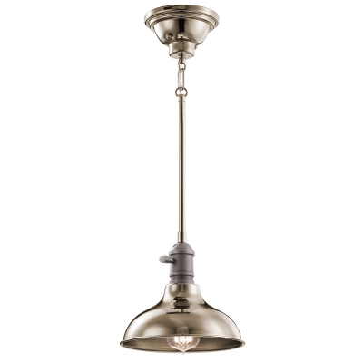 lafabryka.pl Mała lampa wisząca Cobson – 1 źródło światła – Polerowany nikiel KL-COBSON-MP-PN Elstead Lighting