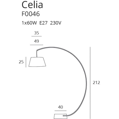lafabryka.pl CELIA F0046 LAMPA PODŁOGOWA CZARNA MaxLight