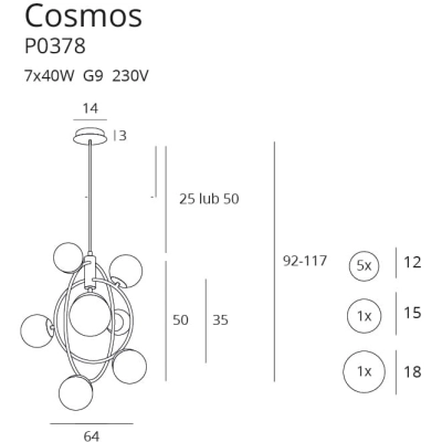 lafabryka.pl COSMOS P0378 LAMPA WISZĄCA MaxLight