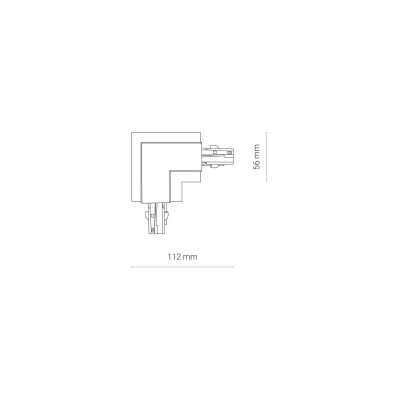 Łącznik kątowy wpuszczany prawy biały CTLS RECESSED POWER L CONNECTOR, RIGHT (L-R) WHITE 8230 Nowodvorski
