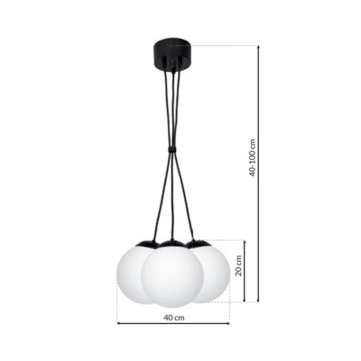 lafabryka.pl Lampa wisząca LIMA BLACK 3xE14 MLP6523 Milagro