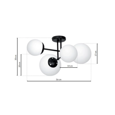 lafabryka.pl Lampa sufitowa LIMA BLACK 4xE14 MLP6527 Milagro