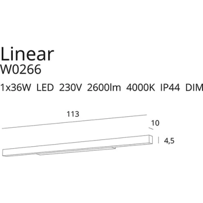 lafabryka.pl LINEAR W0265 KINKIET IP44 DIM MaxLight