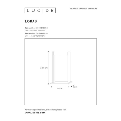 lafabryka.pl Lampa stołowa LORAS 30500/01/02 Lucide