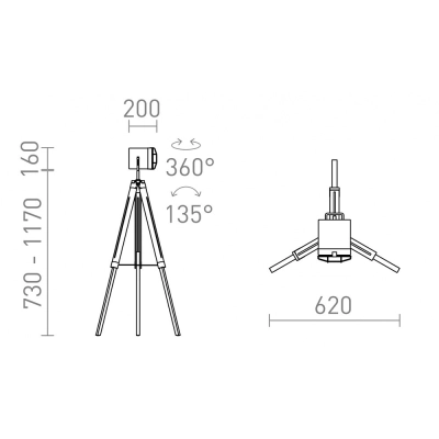 lafabryka.pl NAUTIC podłogowa czarna chrom 230V E27 20W R13394 Rendl light studio
