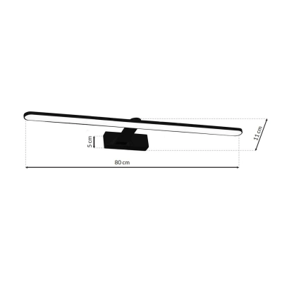 lafabryka.pl Kinkiet SPLASH BLACK 16W LED ML5723 MILAGRO 80cm