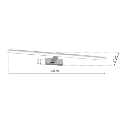 lafabryka.pl Kinkiet SPLASH CHROME 21W LED ML5724 MILAGRO 100cm