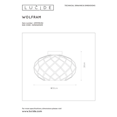 lafabryka.pl Plafon WOLFRAM 21117/30/30 Lucide