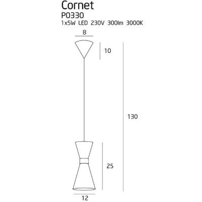 lafabryka Cornet lampa wisząca 1 LED P0330 MaxLight 