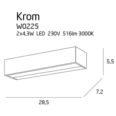 lafabryka Krom kinkiet led mały W0225 MaxLight 