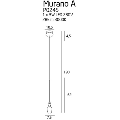 lafabryka Murano A lampa wisząca P0245 MaxLight