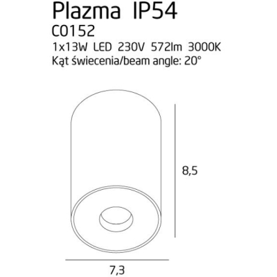 lafabryka  Plazma plafon czarny IP54 C0151 MaxLight