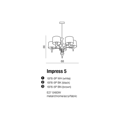Lampa wisząca Impress 5 AZ0499 Black
