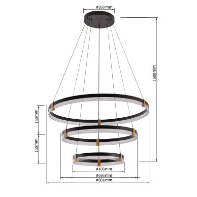 Lampa wisząca Plum 3 LED CCT czarna LP-0407/3P BK LIGHT PRESTIGE