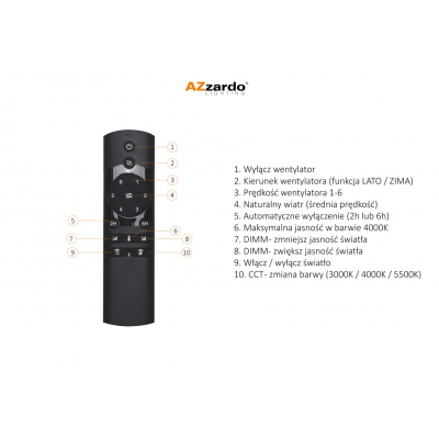 lafabryka.pl Wentylator Veneti CCT + Remote Control (black/teak wood) AZ4450 AZZARDO