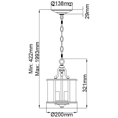Mała lampa wisząca Gentry – 3 źródła światła – Pewter HK-GENTRY-P-S-PW Elstead Lighting