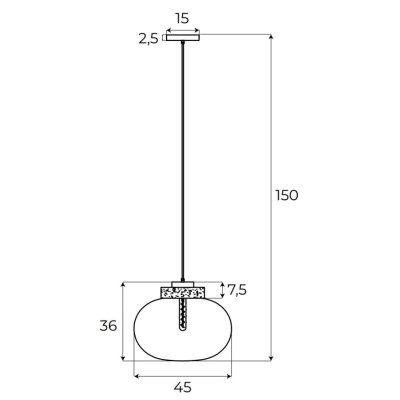 Lampa Wisząca Moonstone Smoke Glass+white Marble P0517 MAXLIGHT