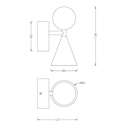Kinkiet Bingo 5W Czarny + Malachit W0444 MaxLight
