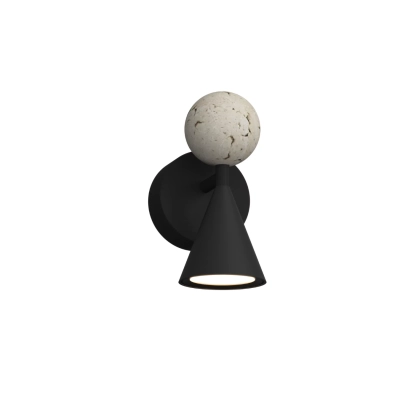 Kinkiet Bingo 5W Czarny + Trawertyn W0445 MaxLight