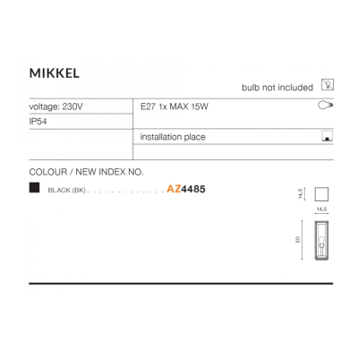 lafabryka.pl Lampa stojąca Mikkel (black) E27 1x MAX 35W IP65 ALUMINIUM AZ4485 AZZARDO