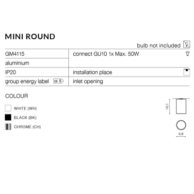 Plafon Mini Round (chrome) AZ1707 AZZARDO