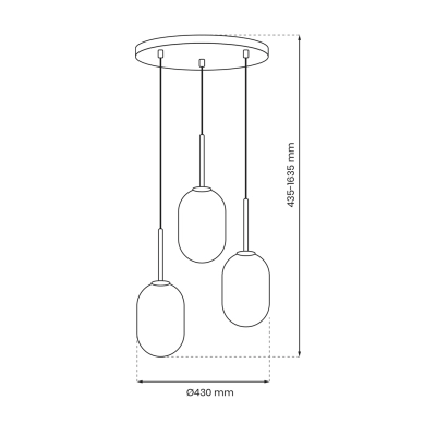 Lampa wisząca ALIAS GOLD 3xE14 koło ML0315 MILAGRO
