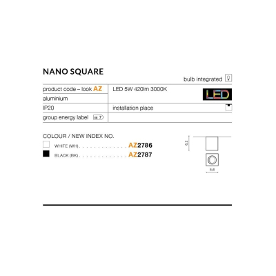 Plafon Nano Square (white) AZ2786 AZZARDO