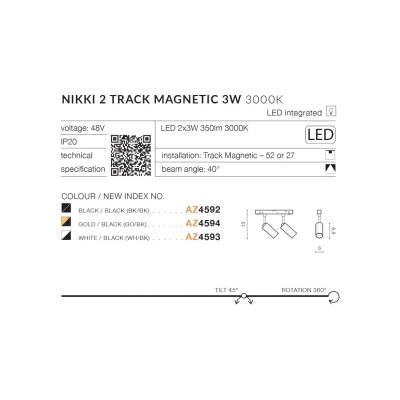 lafabryka.pl Nikki 2 Track Magnetic (black/black) AZ4592 AZZARDO