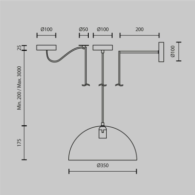 Lampa wisząca Basic colors MOD168PL-01GR Maytoni