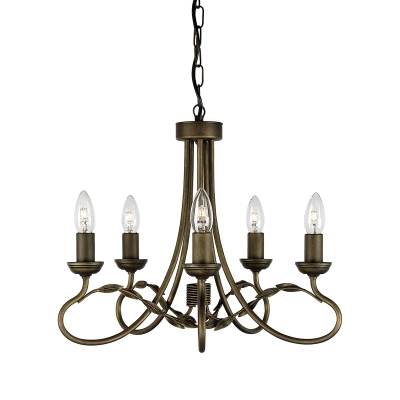 lafabryka.pl Żyrandol Olivia – 5 źródeł światła – Czarno-złoty OV5-BLK-GOLD Elstead Lighting
