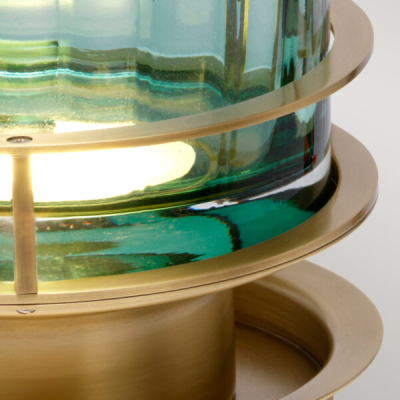 Lampa stołowa Arno – 1 źródło światła – Stary mosiądz i zielone szkło QN-ARNO-GREEN-AB Elstead Lighting