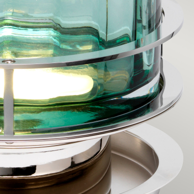 Lampa stołowa Arno – 1 źródło światła – Polerowany nikiel i zielone szkło QN-ARNO-GREEN-PN Elstead Lighting