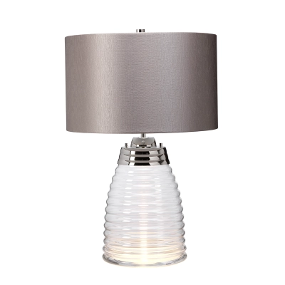 lafabryka.pl Lampa stołowa Milne – 2 źródła światła – Szary abażur QN-MILNE-TL-GREY Elstead Lighting