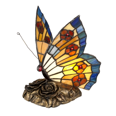 lafabryka.pl Lampka dekoracyjna w kształcie motyla Tiffany – 1 źródło światła QZ-OBUTTERFLY-TL Elstead Lighting