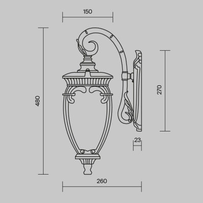 Kinkiet Wall Lamp Fleur O414WL-01BZ Maytoni