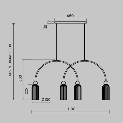 Lampa wisząca Antic MOD302PL-04CG Maytoni