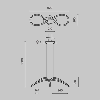 Lampa wisząca Curve MOD156PL-L52G4K Maytoni