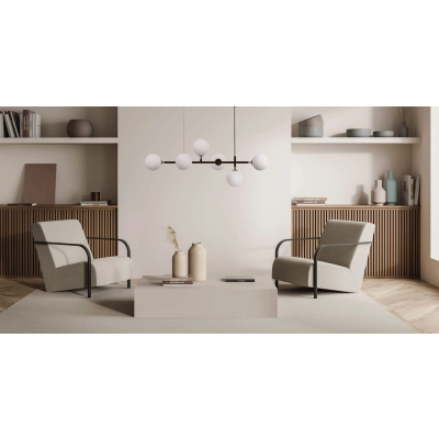 Lampa wisząca czarna białe kulki ALISA LP-005/6P BK/WH LIGHT PRESTIGE