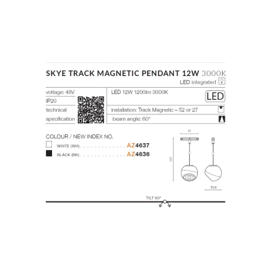 lafabryka.pl Skye Track Magnetic Pendant (white) AZ4637 AZZARDO