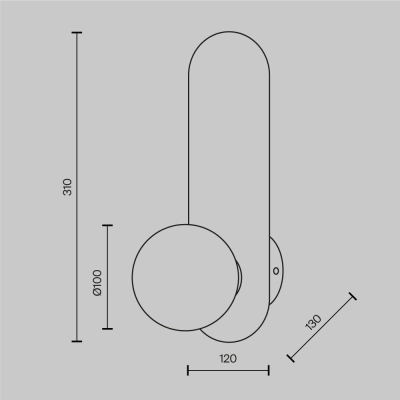 Lampa ścienna (kinkiet) Bao MOD419WL-01B Maytoni