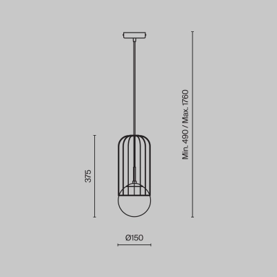 Lampa wisząca Telford P362PL-01G Maytoni