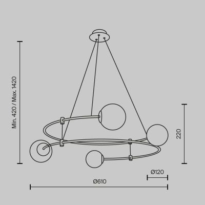 Lampa wisząca Pendant Lamp Balance MOD317PL-04G Maytoni