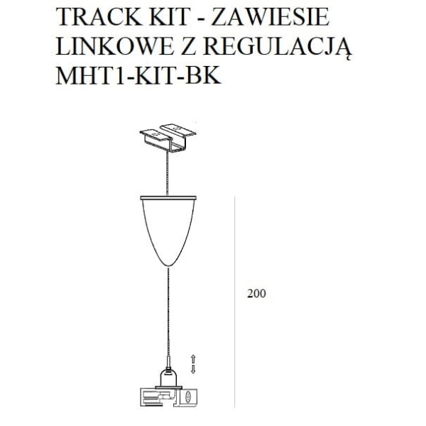 lafabryka.pl ZAWIESIE LINKOWE Z UCHWYTEM 2 M MHT1-KIT-BK CZARNE MaxLight