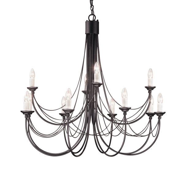 Żyrandol Carisbrooke – 12 źródeł światła CB12-BLACK Elstead Lighting