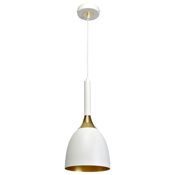 lafabryka.pl Lampa wisząca CLARK WHITE/GOLD 1xE27 MLP6219 Milagro