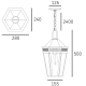 Lampa wisząca FUNCHAL P01156BK IP23 CosmoLight