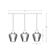19242 PENDANT LIGHT 3XE27 MAX 40W BLACK BASE - CLEAR GLASS Zambelis Lights