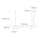 BLACK PENDANT GU10 5x7W IP20 100-240V 63146A/B ONE LIGHT