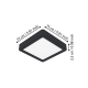 FUEVA 6 Plafon LED 7W 2700/4000/6500K czarny kwadratowy / oprawa natynkowa 901302 EGLO