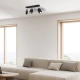 lafabryka.pl Lampa sufitowa SOLO SAWN BLACK / PATINATED WOOD 3x mini GU10 MLP7473 Milagro